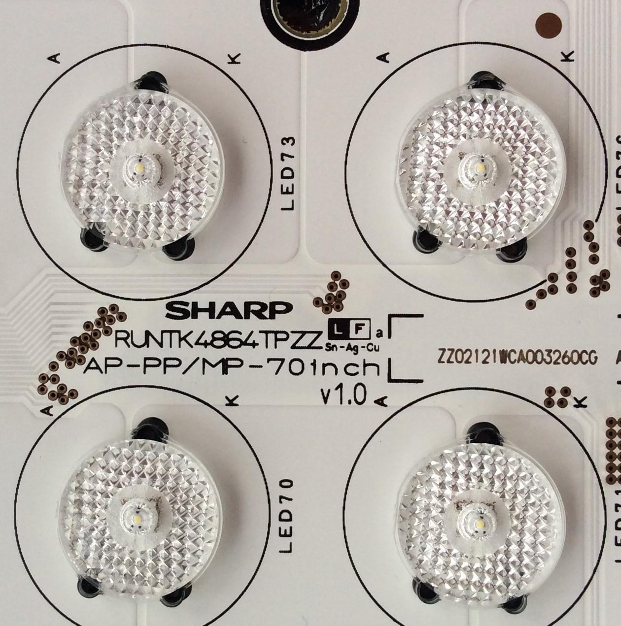 KIT DE LED PARA TV (6 PIEZAS) / SHARP LK695D3GW10Z / RUNTK4864TPZZ / AP-PP/MP-70inch / MODELO PRO-70X5FD - Imagen 3